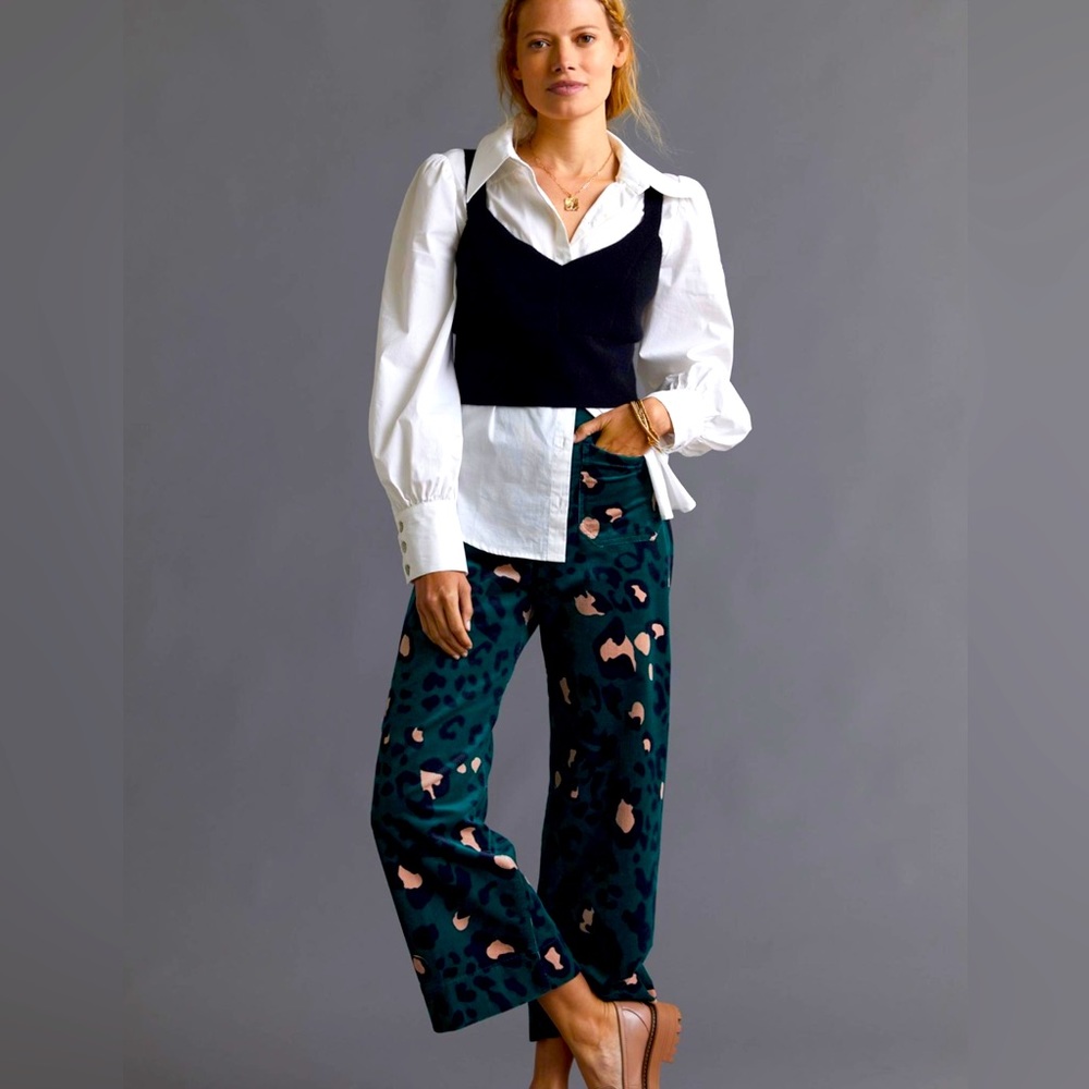 Never worn tags still on Maeve The Colette animal print corduroy cropped pant